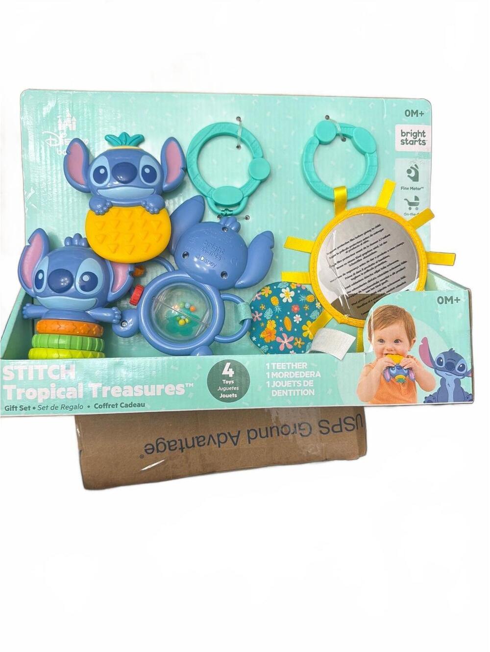 Bright Starts Stitch Tropical Treasures Baby Teether and Rhy